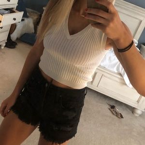 White crop tank top